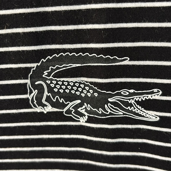 Lacoste | Black & White Classic Stripe Polo Sz L Unisex - Picture 5 of 7